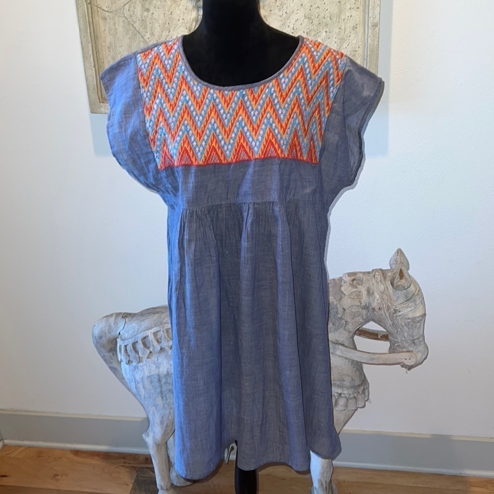 South Main embroidered boho dress‎ Sz L new